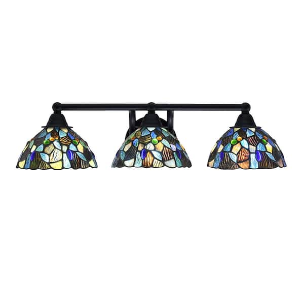 Unbranded Madison 24 in. 3-Light Matte Black Vanity Light