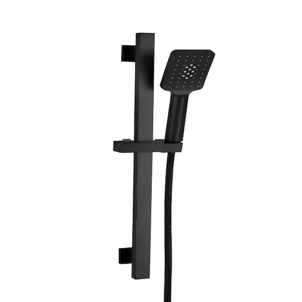 Tahanbath 3-Spray Wall Mount Handheld Shower Head 1.8 GPM in Matte Black