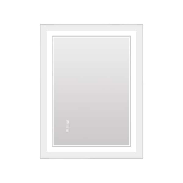 Unbranded 24 in. W x 32 in. H Rectangular Aluminum Framed LED Wall Mount Anti-Fog Modern Decorative Bathroom Vanity Mirror