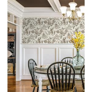 Hickory Smoke Colette Chinoiserie Paper Unpasted Nonwoven Wallpaper Roll 60.75 sq. ft.