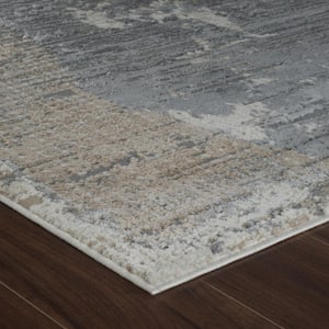 Nomad Cream Grey 4 ft. x 6 ft. Modern Abstract Indoor Area Rug