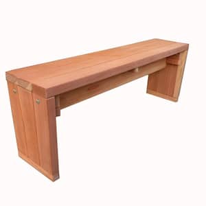 3 ft. Natural Unfinished Redwood Solid Outdoor Bench