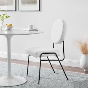 Craft Upholstered Fabric Dining Side Chairs in Black White