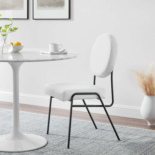 MODWAY Craft Upholstered Fabric Dining Side Chairs in Black White
