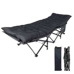Outdoor Camping Metal Foldable Portable Black Camping Bed