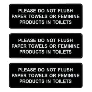 9 in. x 3 in. Please Do Not Flush Paper Towels or Feminine Products in Toilets Sign (12-Pack)