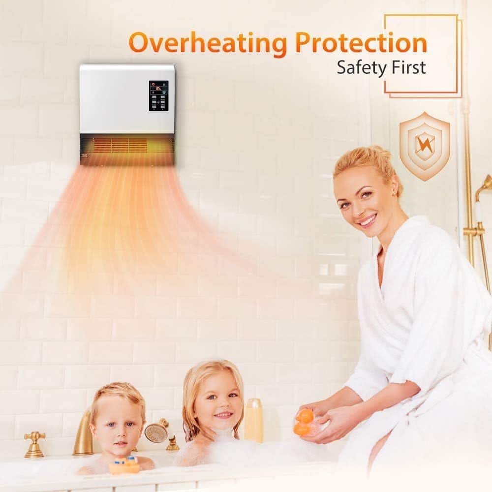 White 1500W Infrared Convection Portable Heater with Remote