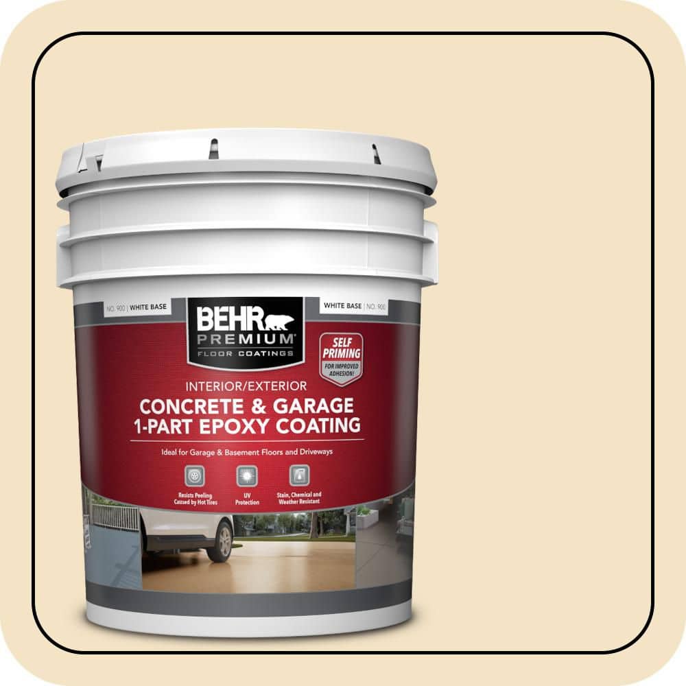 5 gal. #PPU6-10 Cream Puff Self-Priming 1-Part Epoxy Satin Interior/Exterior Concrete and Garage Floor Paint price history on PriceWatchPro