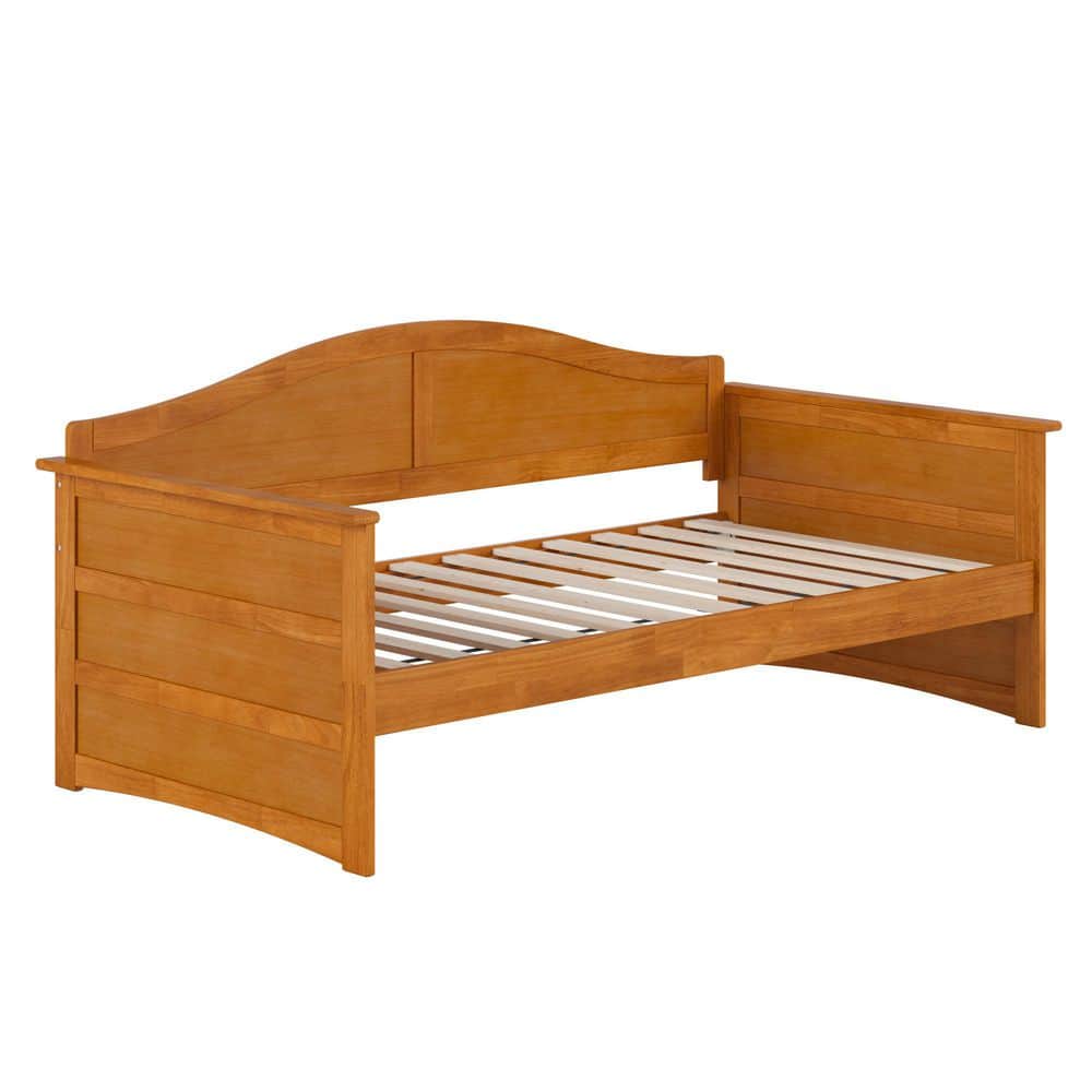 Acadia Light Toffee Twin Wood Daybed Frame with Drawer