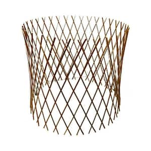 30 in. H x 60 in. Dia Peeled Willow Circular Lattice Trellis Fence Light Mahogany Color