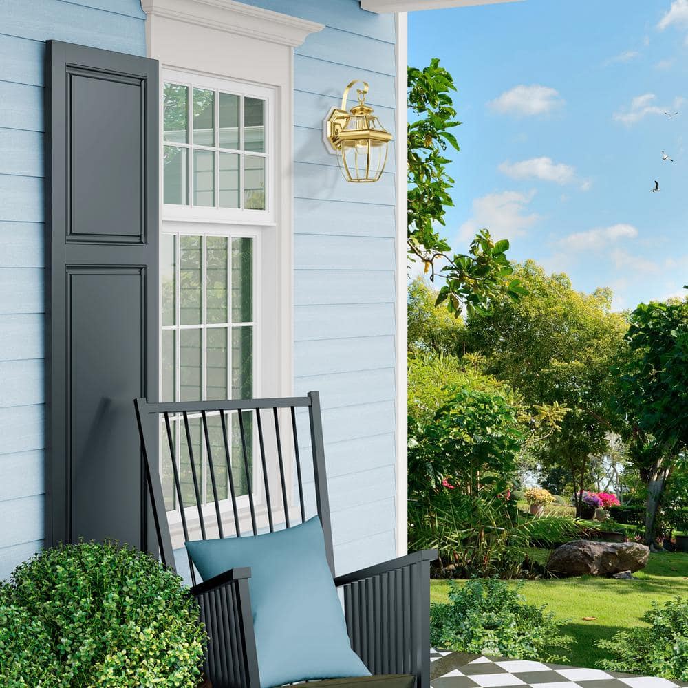 Polished Brass Traditional Outdoor Wall Lantern Sconce