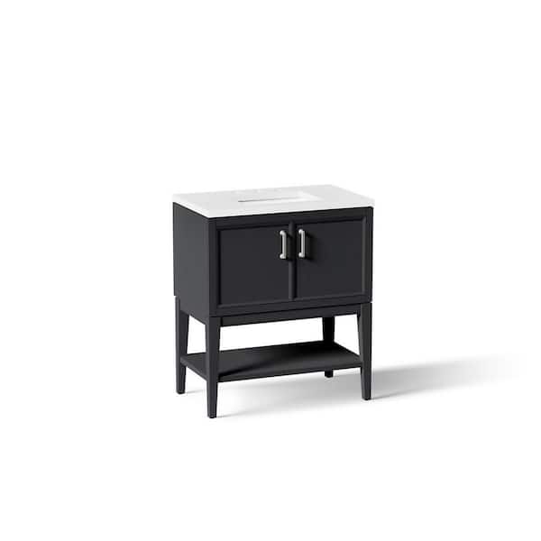 Winnow 30 in. Single Sink Freestanding Slate Grey Bath Vanity with White Quartz Top Assembled