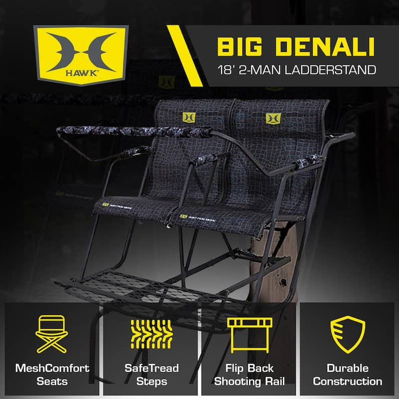 18 ft. Durable Steel Denali 2-Man Ladder Treestand with Safe-Tread Steps