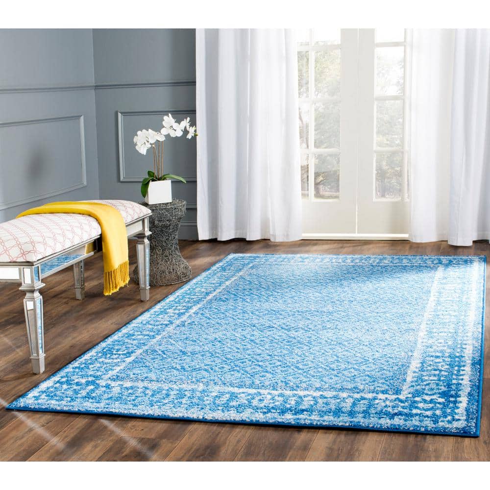 Chic Lodge Style Easy-Care Blue Synthetic 5' x 7' Area Rug
