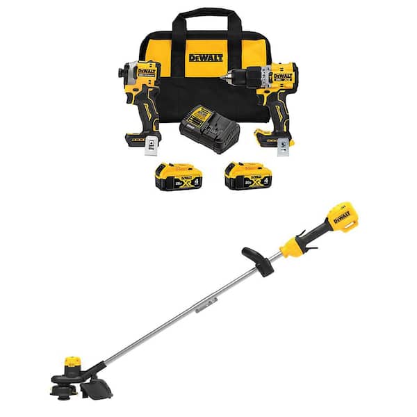 20V Max Lithium-Ion Cordless 3-Tool Combo Kit and 13 in. String Trimmer with (2) Flexvolt 6.0 Ah Batteries and Charger