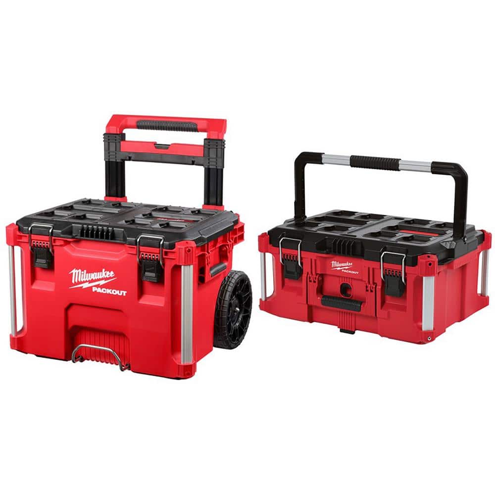 Milwaukee PACKOUT 22 in. Rolling Tool Box and 22 in. Large Tool Box 48-22-8426-8425  The Home Depot