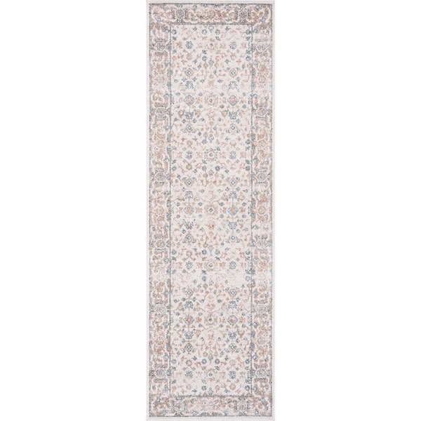 Tayse Rugs Magic Traditional Blue and Cream 2 ft. x 7 ft. Oriental Indoor Runner Rug