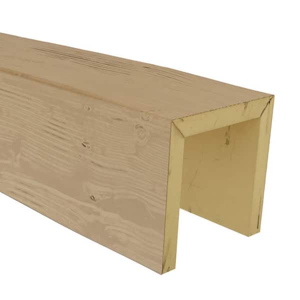 Ekena Millwork SAMPLE - 6 in. x 6 in. x 12 in. 3 Sided (U-Beam) Sandstone Natural Pine Endurathane Faux Wood Ceiling Beam Premium