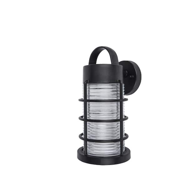 Coastal Bar Harbor 1-Light Black Outdoor Wall Lantern Sconce