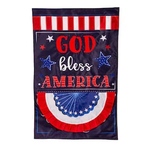 2-1/3 ft. x 3-2/3 ft. Patriotic God Bless America Applique House Flag