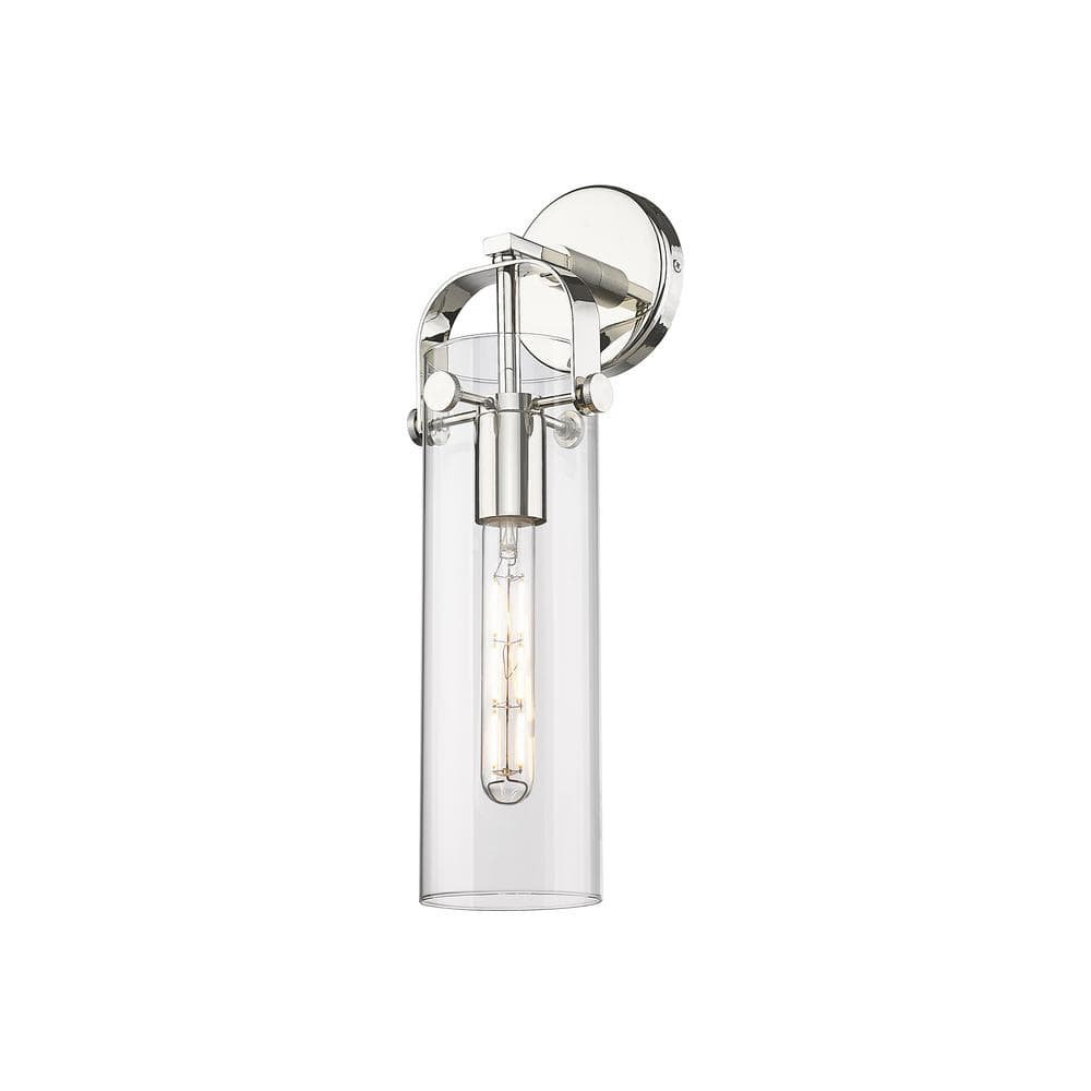 Pilaster 1-Light Polished Nickel Wall Sconce with Clear Glass Shade price history on PriceWatchPro