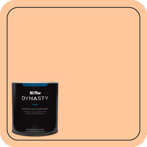 BEHR DYNASTY 1 qt. #P230-4 Citrus Punch Satin Enamel Interior Stain-Blocking Paint & Primer