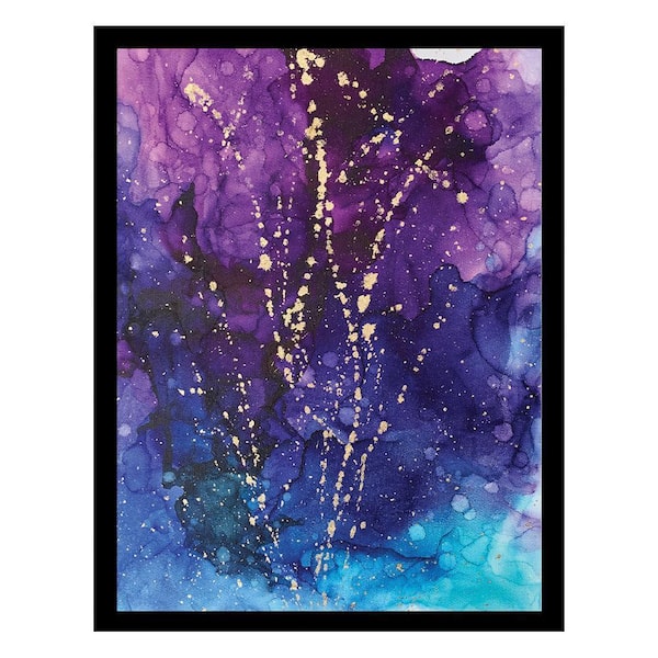 VENICE BEACH Collections Wahl Splatter Design-Purple/Gold-Framed Print by Sarah Wahl 1 Piece Framed Graphic Print 18 in. x 14 in.
