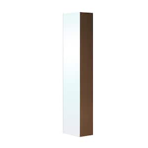 Chania 11.8 in. W x 8.7 in. D x 59 in. H Wall Mounted Linen Cabinet with Mirror in Walnut