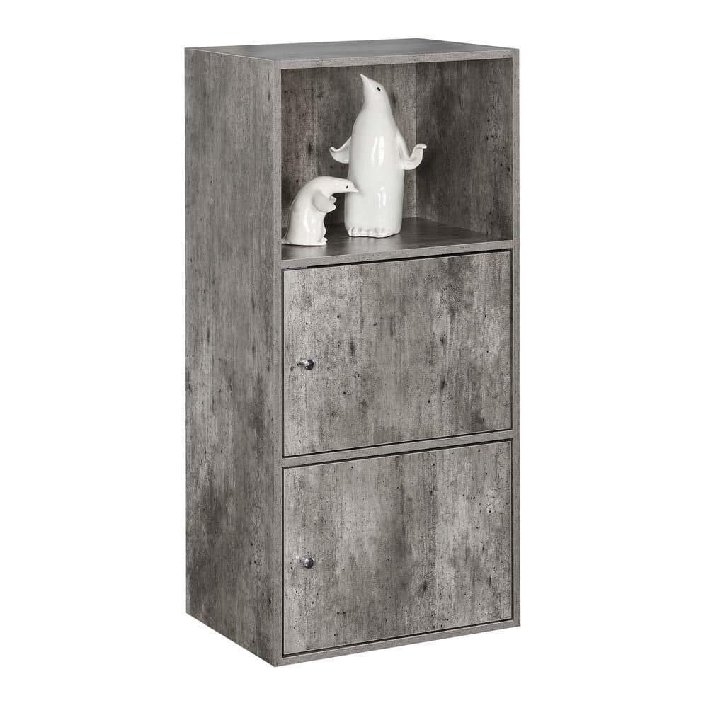Freestanding Faux Birch Office Storage Cabinet with Chrome Knobs