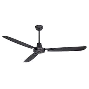 Velocity 58 in. 4-Speed Indoor Dual Mount Flat Black Finish Heavy-Duty Ceiling Fan with 4-Speed Wall Control Included
