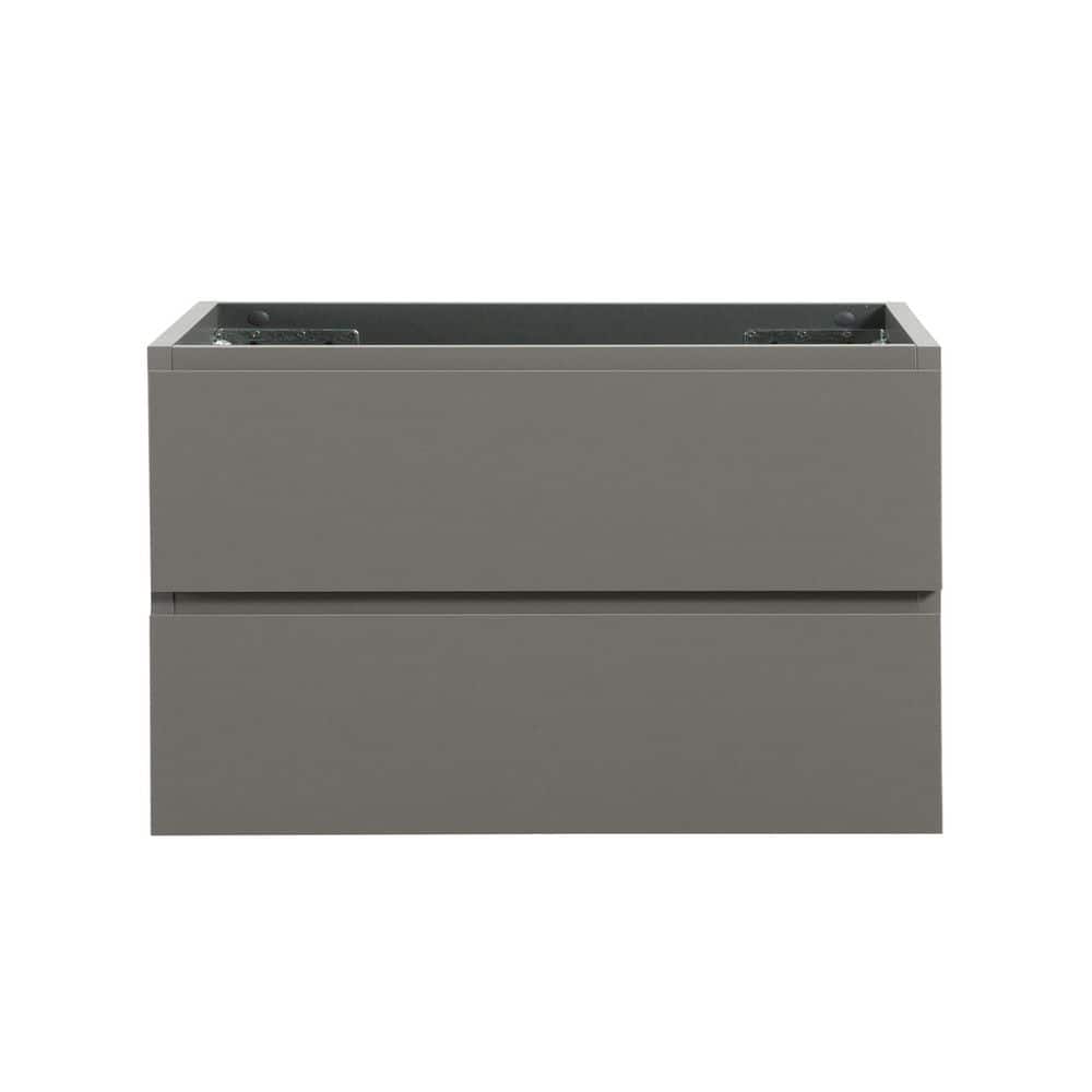 Wall Mounted 35.6 in. MDF Floating Bath Vanity Cabinet without Top in Gray with Two Soft Close Drawers (Cabinet ONLY) price history on PriceWatchPro