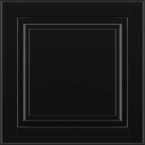 Portola 11 9/16-in. W x 3/4-in. D x 11 1/2-in. H in Painted Black Cabinet Door Sample
