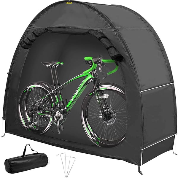 VEVOR Bike Cover 420D Oxford Bike Storage Cover with Carry Bag and Pegs Anti-Dust Bicycle Storage Shed for 2 Bikes, Black