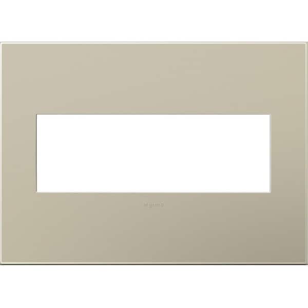adorne 3-Gang Decorator/Rocker Wall Plate, Titanium (1-Pack)