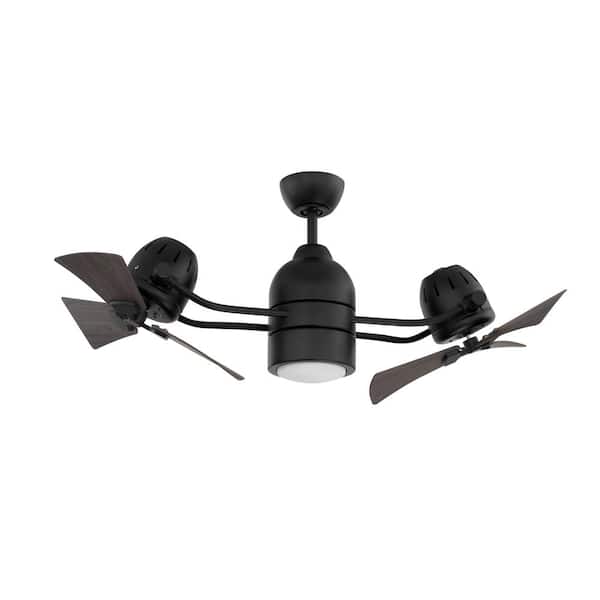 CRAFTMADE Bellows Duo 50 in. Indoor/Outdoor Dual Mount Flat Black Finish Ceiling Fan with LED Light Kit and Remote/Wall Control