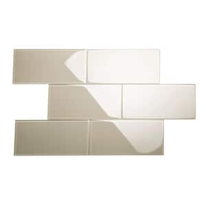 Light Taupe 6 in. x 12 in. x 8mm Glass Subway Tile (5 sq. ft./Case)