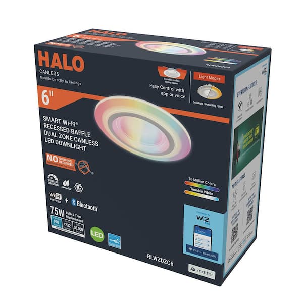 RL Dual Zone 6 in. Smart Wi-Fi Canless Integrated LED Recessed Downlight Connected by WiZ Pro