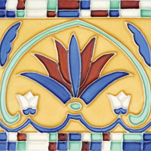 Solistone Hand-Painted Corona Deco 6 in. x 6 in. Ceramic Wall Tile (2.5 sq. ft. / Case)