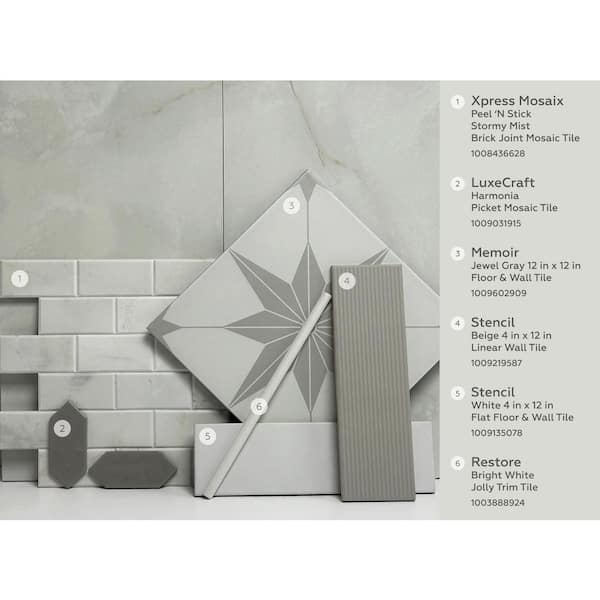 Daltile Restore Bright White 1/2 in. x 12 in. Glazed Ceramic Wall Jolly Trim Tile (0.04 sq. ft./ piece) Daltile Restore Bright White 1/2 in. x 12 in. Glazed Ceramic Wall Jolly Trim Tile (0.04 sq. ft./ piece)