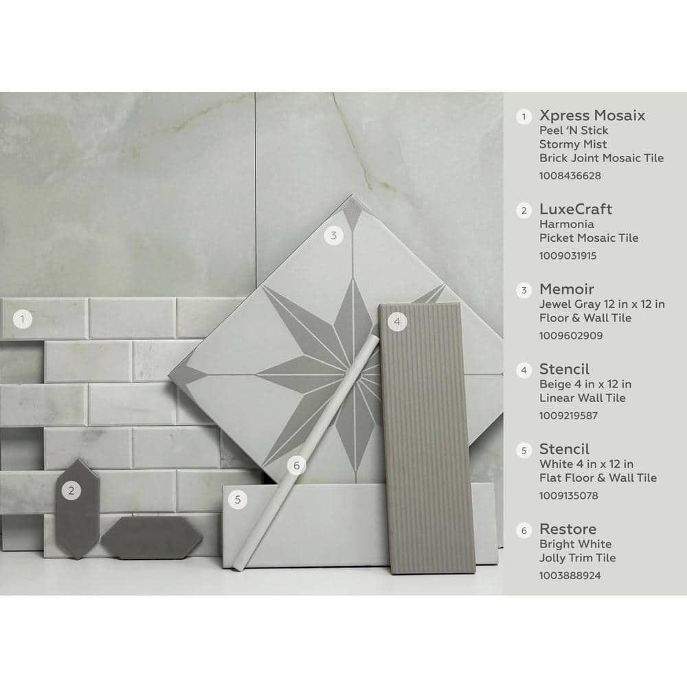 Daphne White Matte Peel and Stick Marble Mosaic Tile