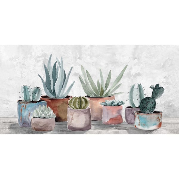Unbranded in. Healthy Succulents" by Marmont Hill Unframed Canvas Nature Wall Art 6 in. x 12 in.
