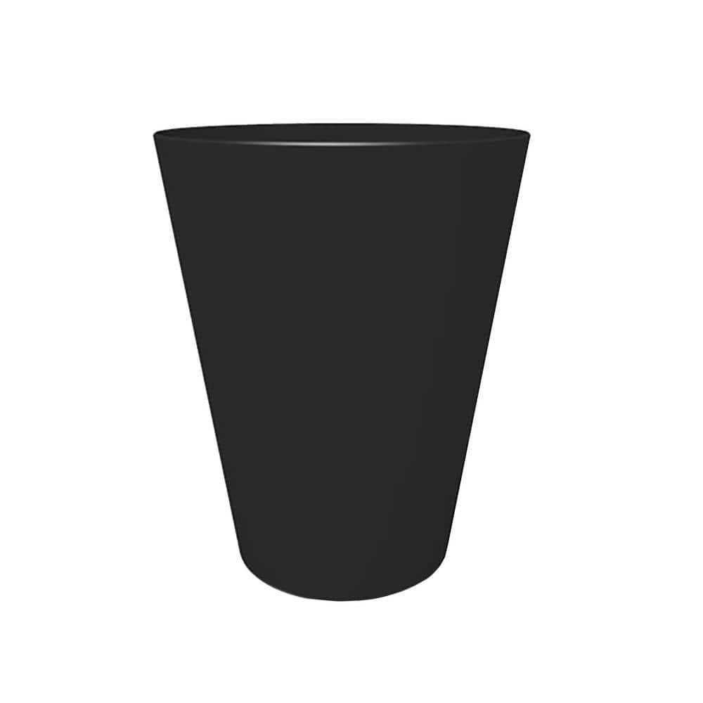 Finley Contemporary 14" Black Round Recycled Plastic Planter