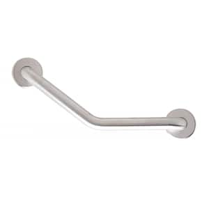 16 in. x 16 in. Boomerang Shaped Grab Bar in Satin Stainless