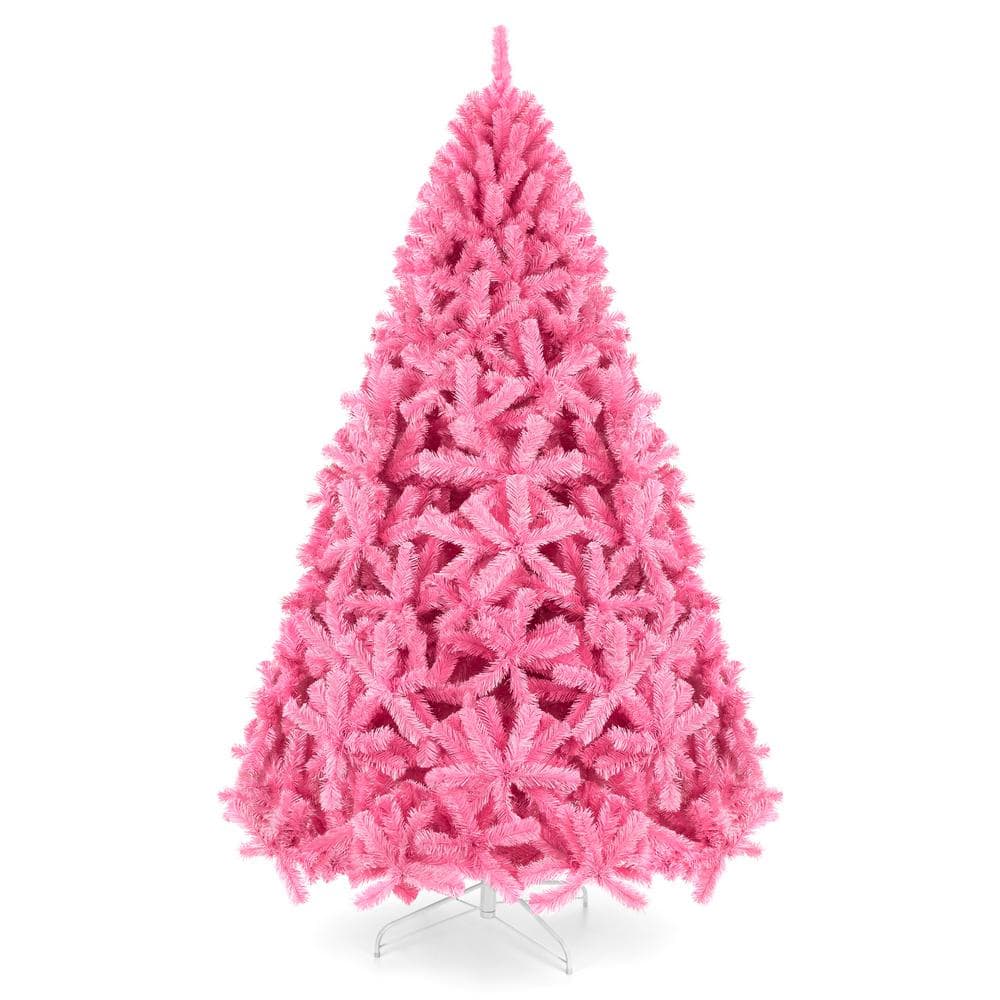 100 Pink Christmas Tree Mini Lights, 6 Spacing, Green Wire