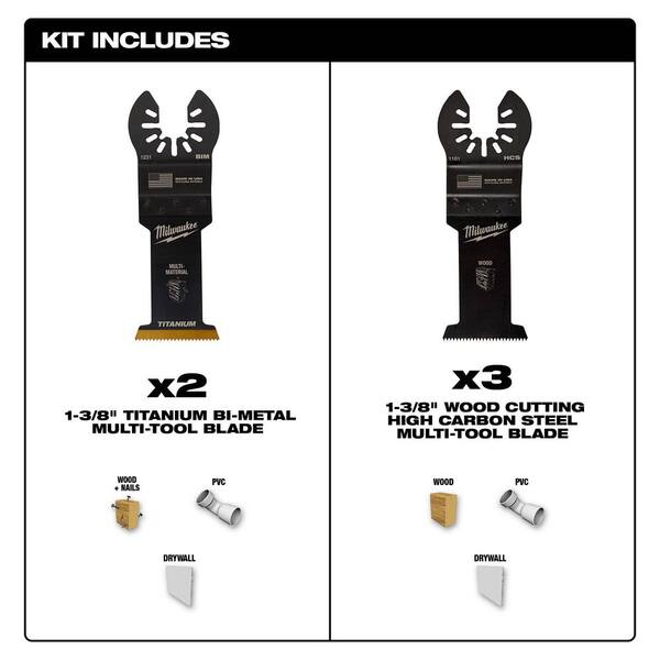 Milwaukee Oscillating Multi-Tool Blade Kit with Sawzall Metal Cutting Reciprocating Blades Set (48-Piece)