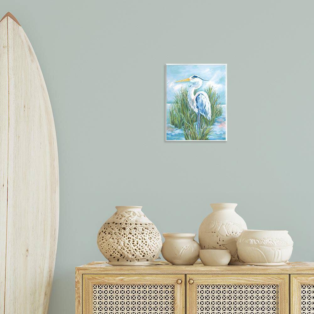 Coastal Heron Bird by Diane Kater Unframed Animal Graphic Art Print 14 in. x 11 in. price history on PriceWatchPro