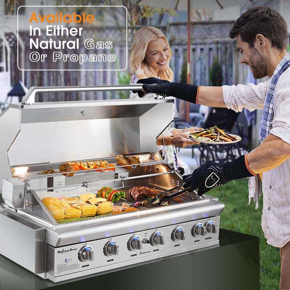 Kalamera 6-Burner Stainless Steel Built-In Gas Grill