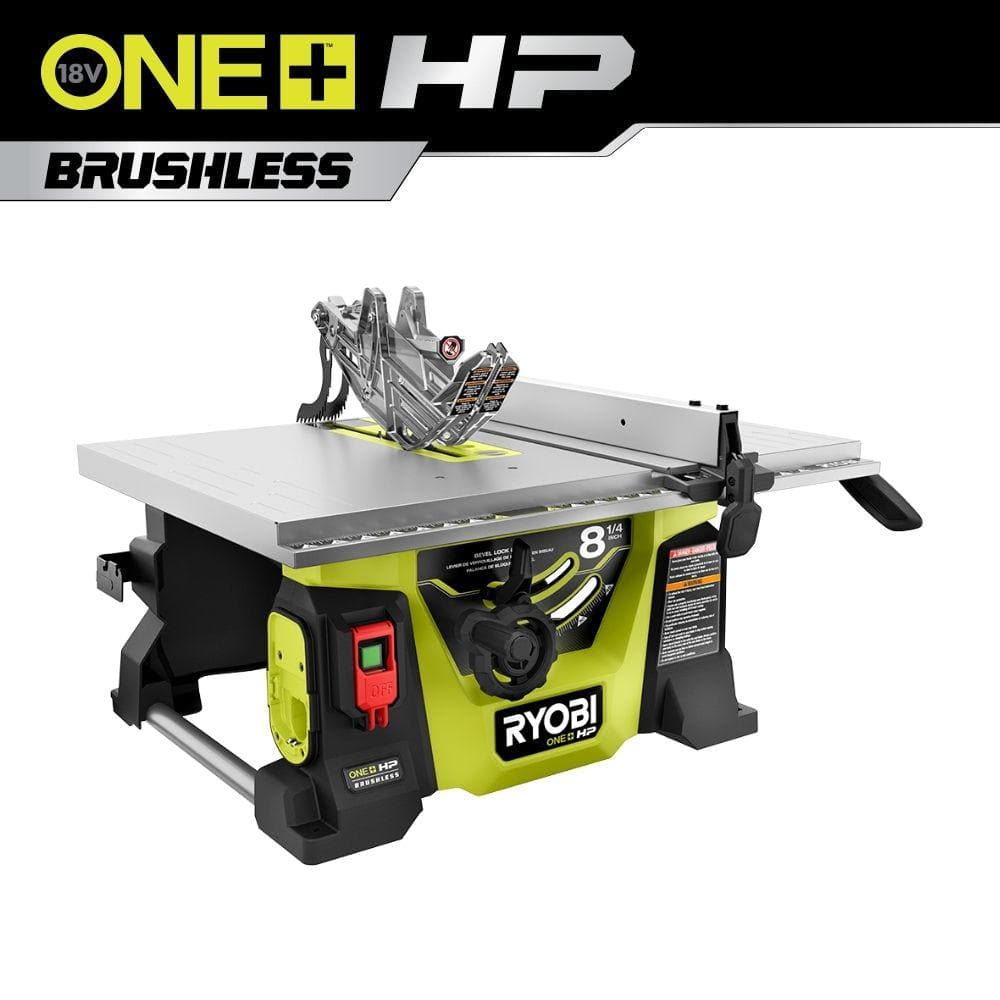RYOBI ONE+ HP 18V Brushless Cordless 8-1/4 in. Compact Portable Jobsite Table Saw (Tool Only) -  PBLTS01B