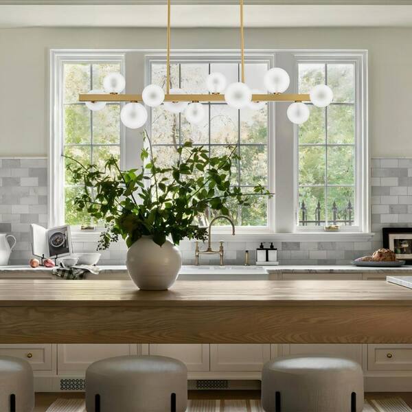 RRTYO Croner 12-Light Brushed Gold Modern Linear Sputnik