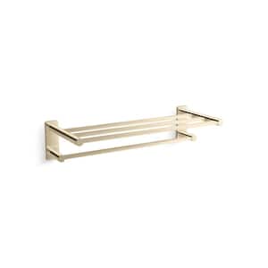 Parallel 24 in. Wall Mounted Hotelier Guest Towel Holder in Vibrant French Gold